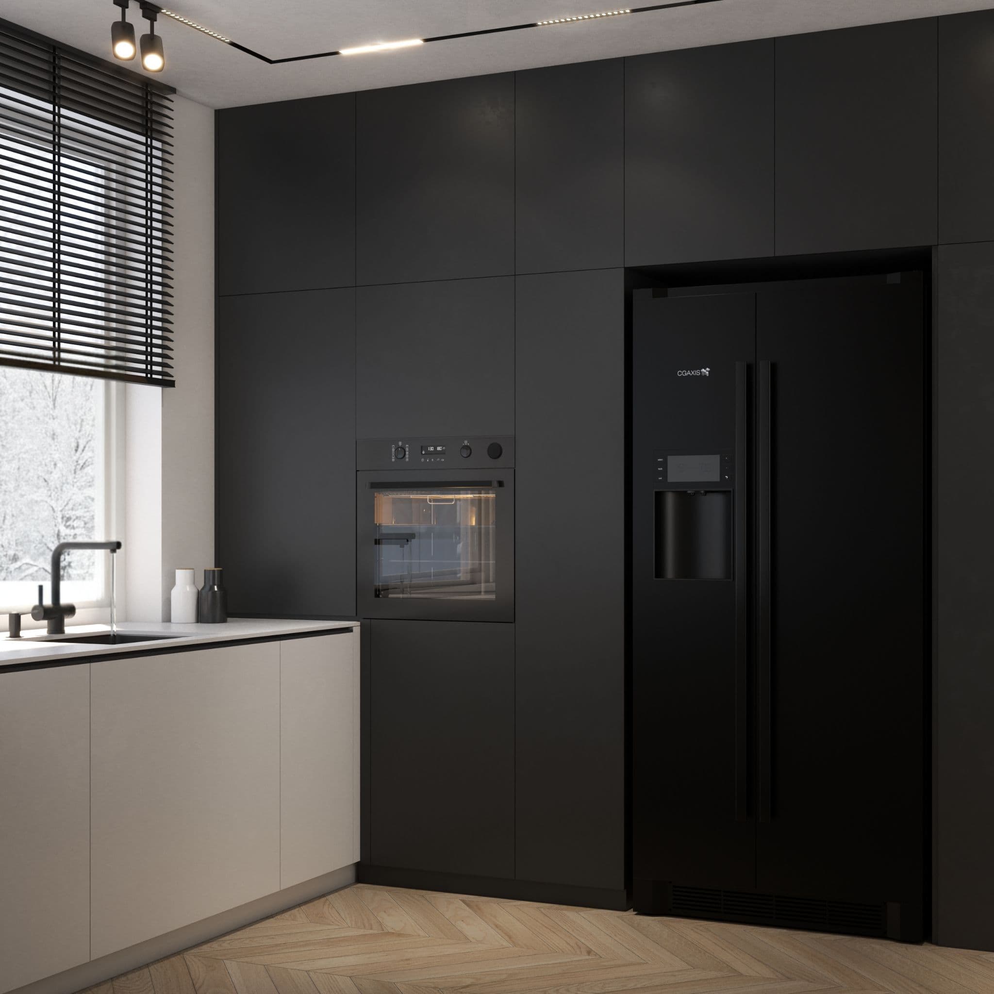 Projekt kuchni i łazienki w Bieździedzy - jasna łazienka z organicznym lustrem i wanną wolnostojącą - ujęcie 4