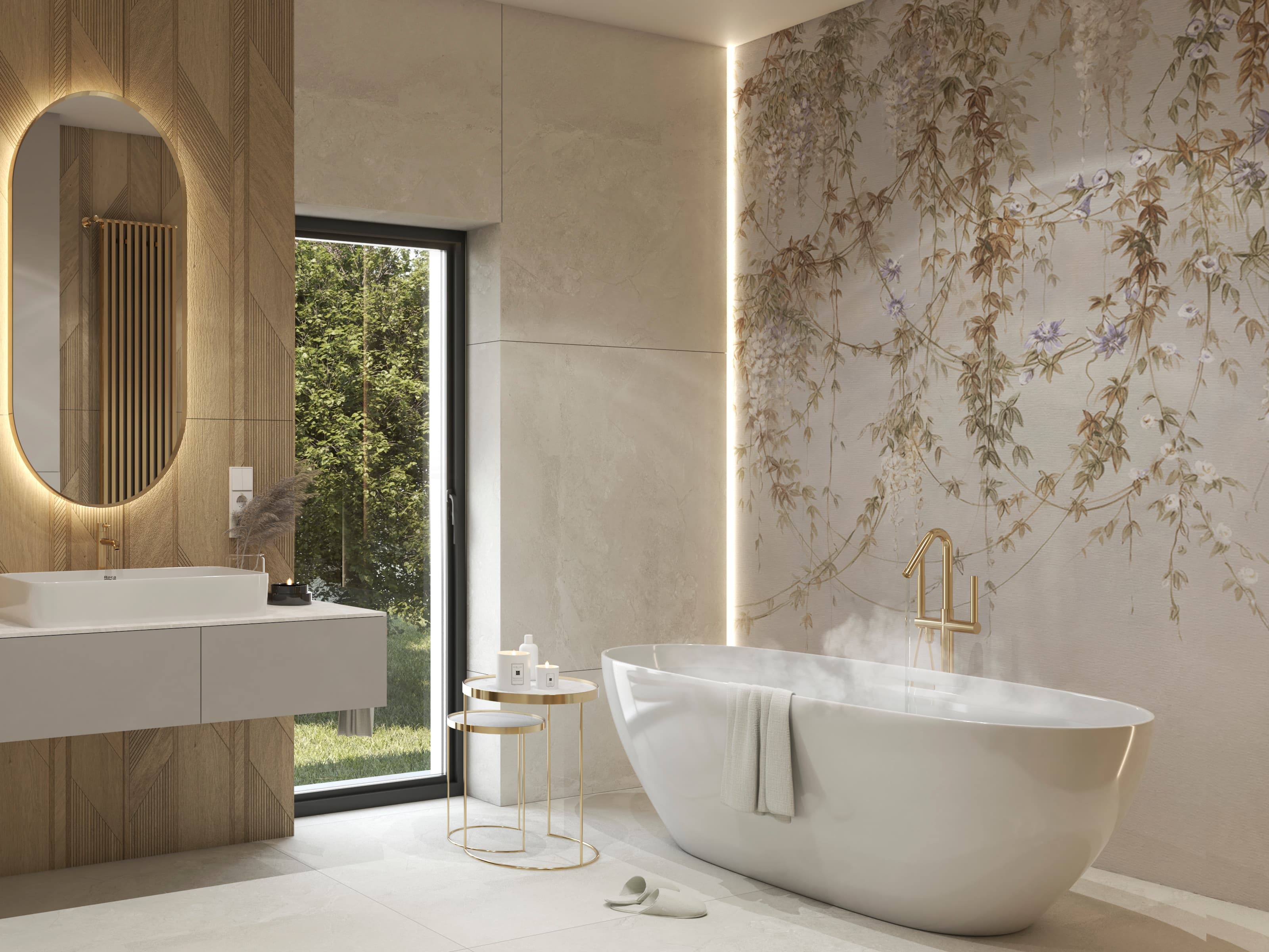 Projekt wnętrza domu jednorodzinnego w Krasnem - elegancka strefa dzienna z kamienną wyspą - ujęcie 7