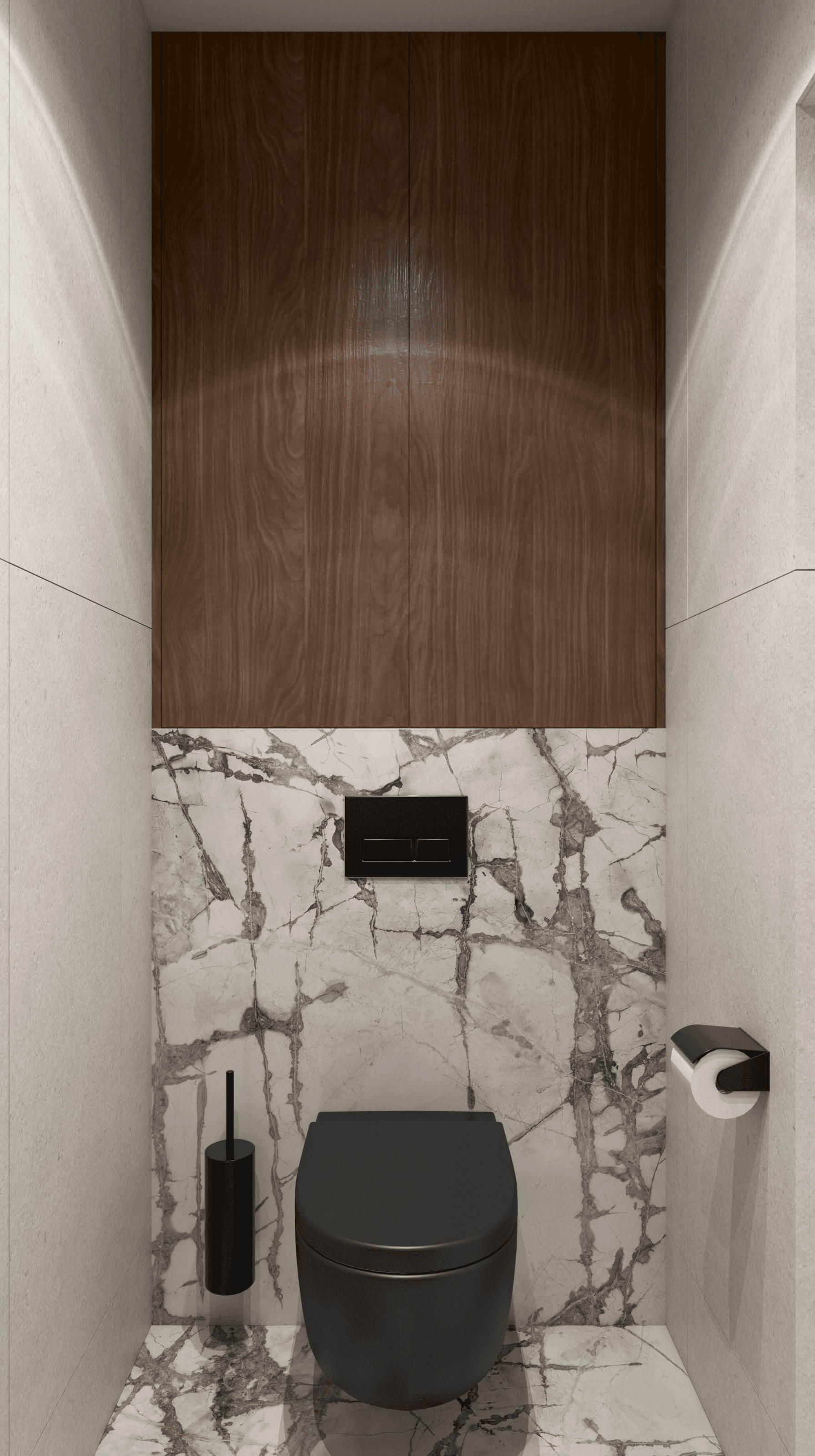 Projekt wnętrza domu jednorodzinnego w Radymnie - nowoczesna kuchnia z półwyspem