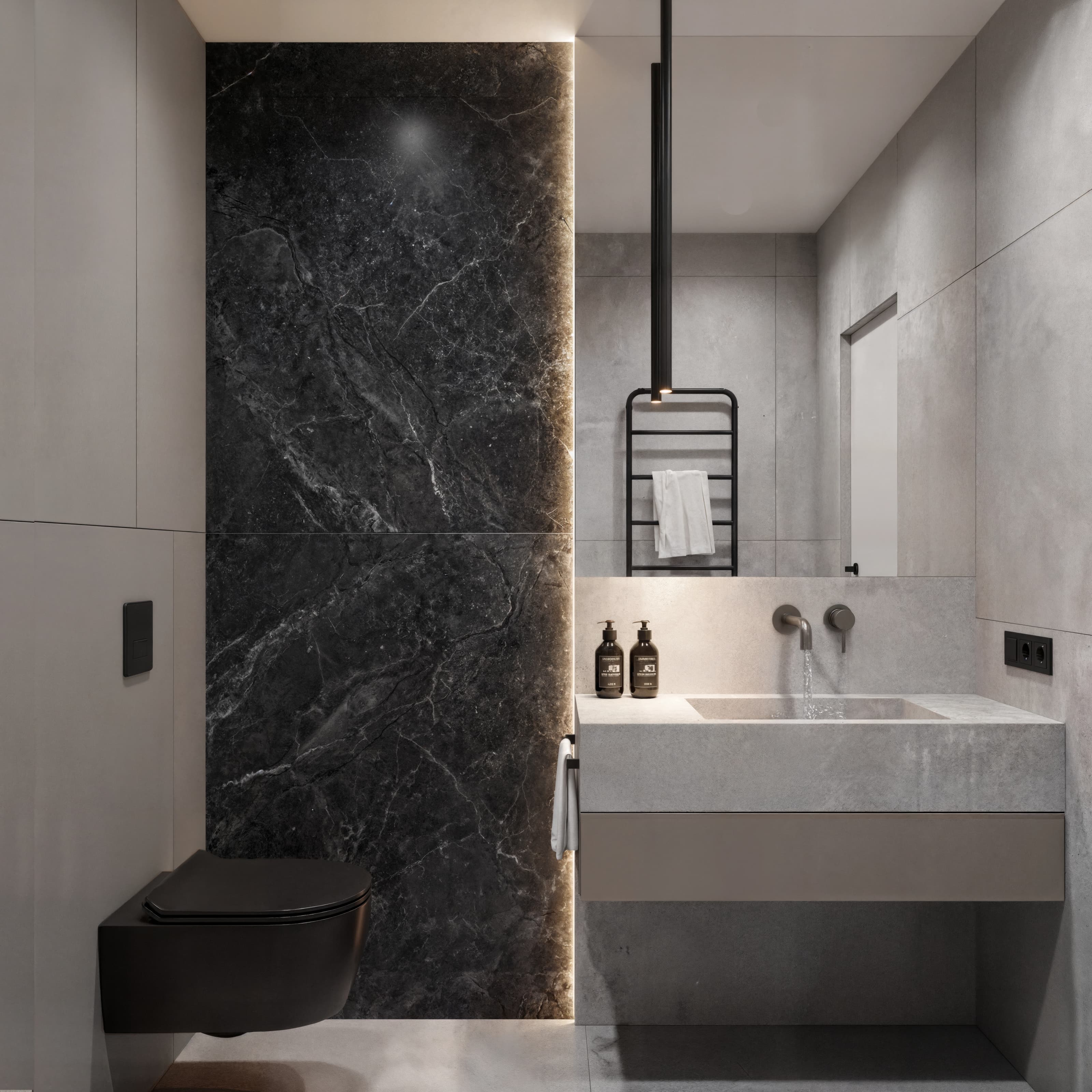 Projekt wnętrza domu w Rzeszowie - elegancka część dzienna z kuchnią i jadalnią - ujęcie 2