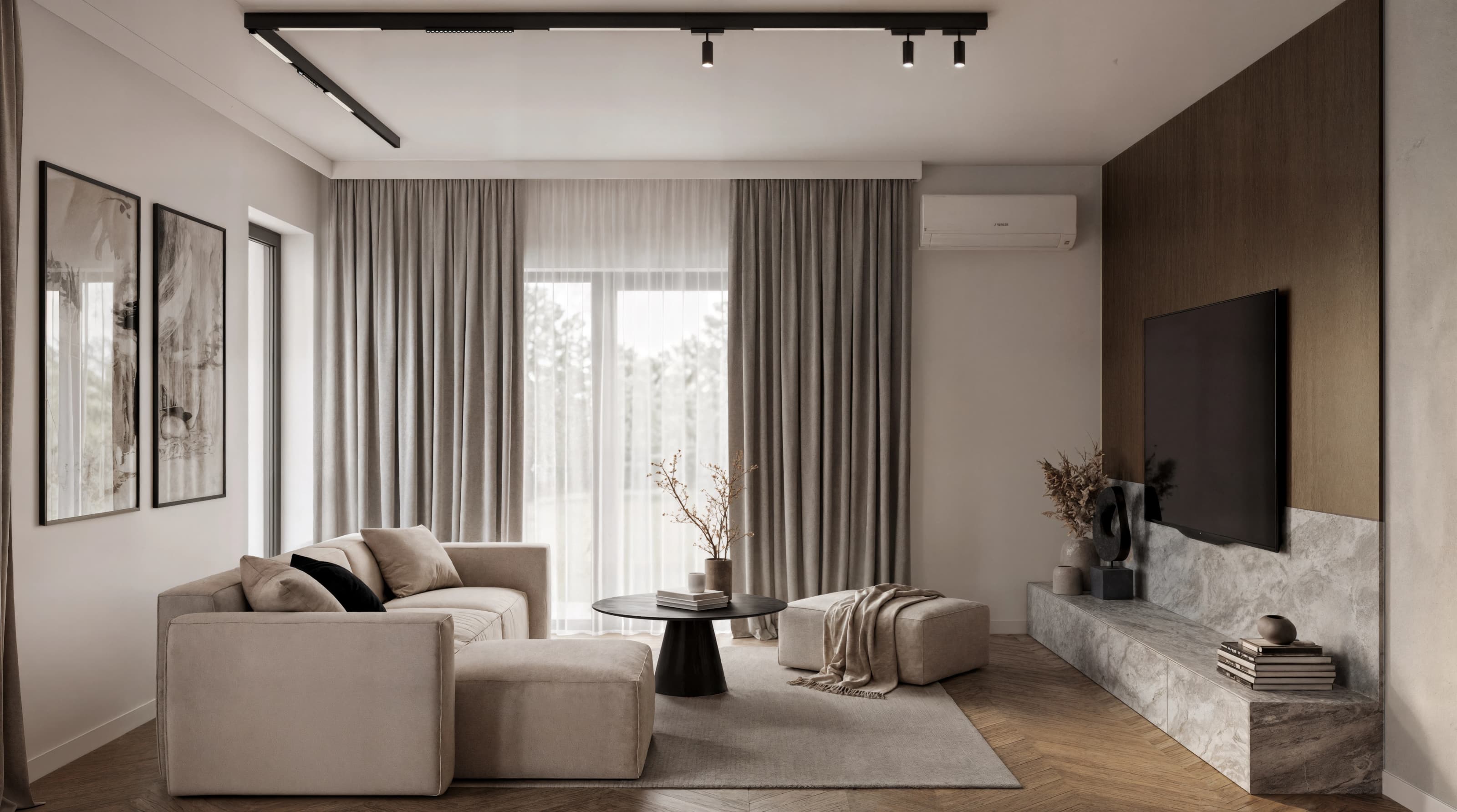 Projekt wnętrza domu w Rzeszowie - elegancka część dzienna z kuchnią i jadalnią - ujęcie 11